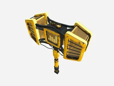 SciFi War Hammer A08 Yellow - Sci Fi Weapon Design Low-poly 3D model