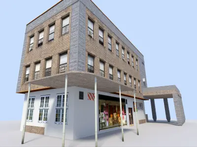 city office building Low-poly 3D model purchase