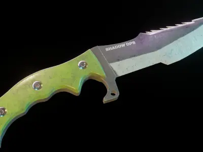 Tactical Knife Low-poly 3D model 6