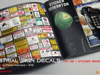 Industrial Sign Decal vol 02 Sticker and Decal generator Texture