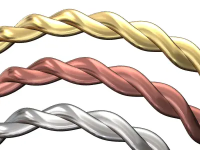Braided rope bangle sizes S M L 3D print model
