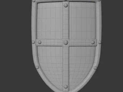 Medieval Shield Low-poly 3D model 5