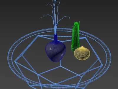 Western Elm Origami Table 30 inches 3D model