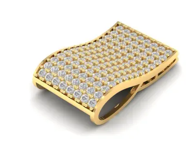 Rectangular Pave Diamond Connector Charm for Jewelry 886 3D print model