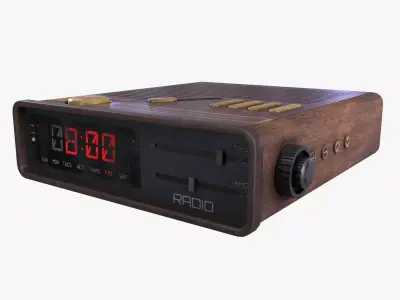 Digital Clock Radio Low-poly 3D model