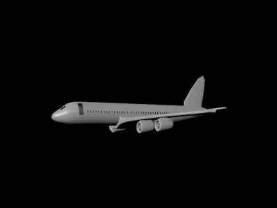 air bus plane Low-poly 3D model