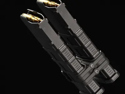  Double Magazine AR-15 Low-poly 3D model