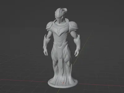 Sci-Fi Armored Warrior Statue 3D print model