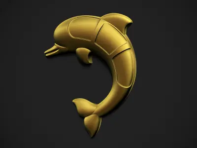 Dolphin golden Free 3D print model