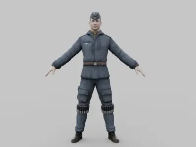 pilot luftwaffe Low-poly 3D model