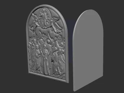 jesus ascension - relief panel 3D print model