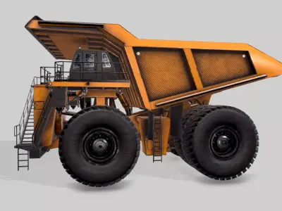 Old Industrial Vehicle Mine Truck Low-poly 3D model