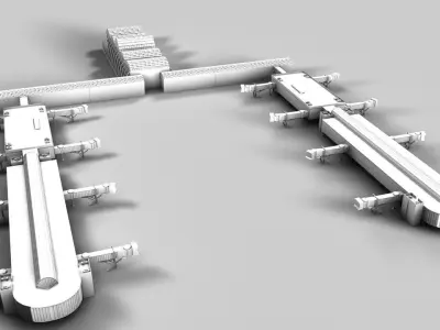 airport set of pipes 3D model