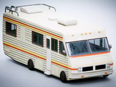 Classic RV Camper Van  Realistic Blender 3D Model Low-poly 3D model