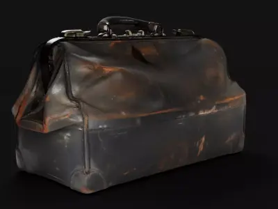 Vintage Leather Briefcase 3D model