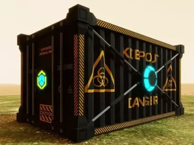 Shipping Container Hi-Tech Low-poly 3D model