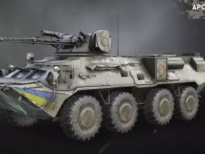 APC-3DA Ukrainian army  Low-poly 3D model