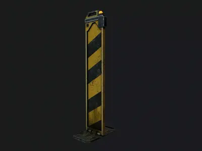 Futuristic Road blocker Low-poly 3D model