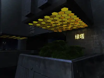 Brutalist Scifi Building 06  3D model