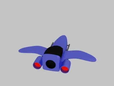 Spaceship D 3 toy airplane Low-poly 3D model
