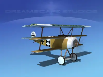 Fokker DR-1 Triplane V16 3D model