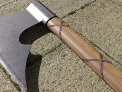 Nordic Knotwork Axe Low-poly 3D model