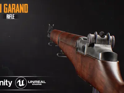 M1 Garand Triple A Game Asset for Unreal and Unity Low-poly 3D model