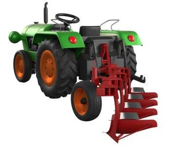 Tractor Plougher 3D model