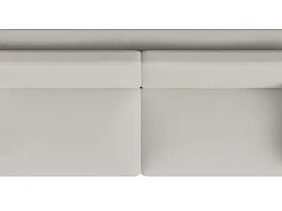 Simple White Fabric Wood Leg Sofa Low-poly 3D model