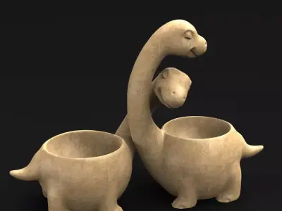 Dinosaurs cartoon decoration 3D model