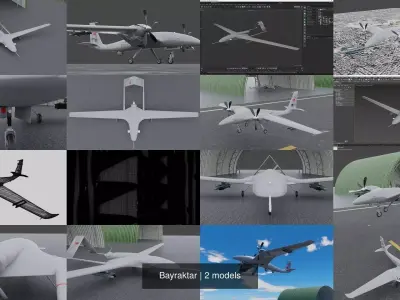 Bayraktar japanese unmanned aerial vehicle 3D Model Pack