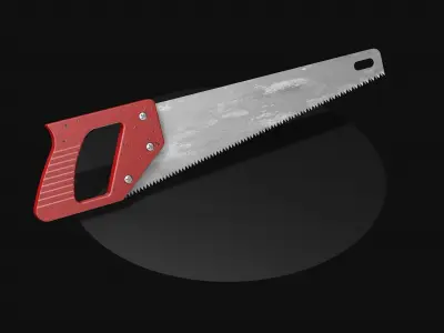 Red saw for wood 3D model