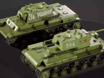 KV1 heavy tank 3D model