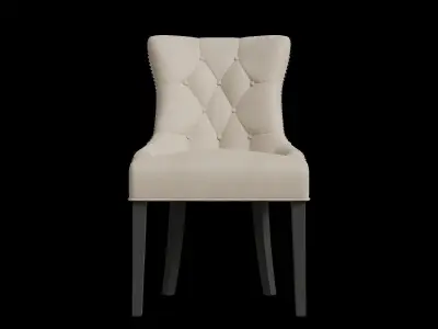 Tufted Antique Gold Side Chair 3D model