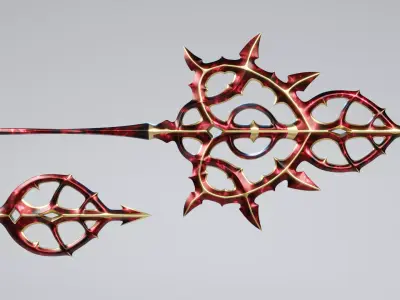 Succubus Scepter or Magic Staff Low-poly 3D model