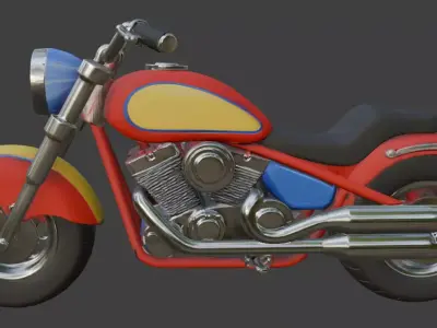 Cartoon Motorcycle 3D Model 3D model 3
