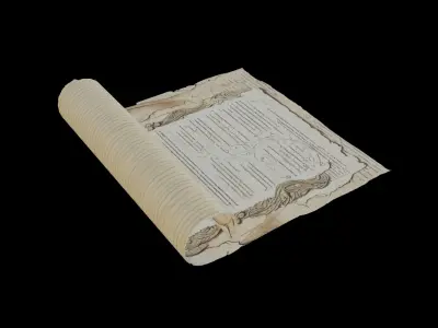 Spell Scroll Animated Low-poly 3D model