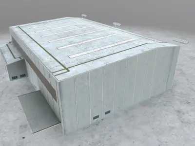 EDDH Hangar H Low-poly 3D model