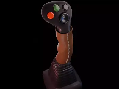 Leather Flight Aircraft Joystick 3D Model PBR Textures 3D model
