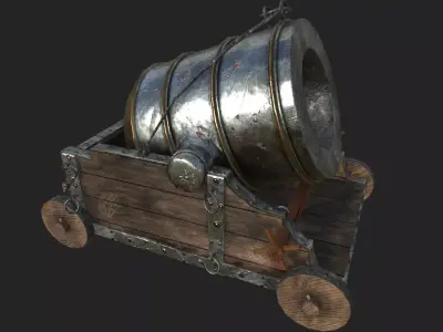 old rusty medieval mortar Low-poly 3D model