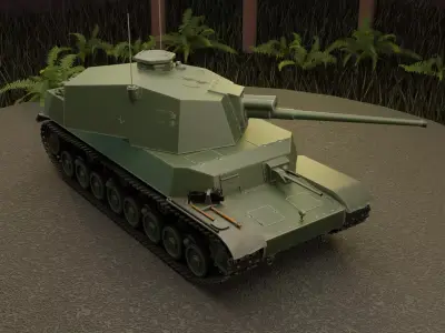 Type 5 Chi-Ri 2 japanese medium tank 3D model