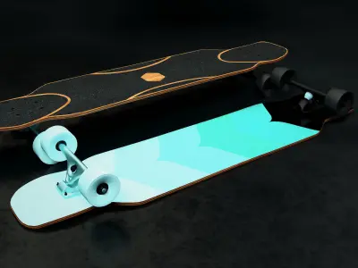 Rigged Longboard - Factory New Low-poly 3D model
