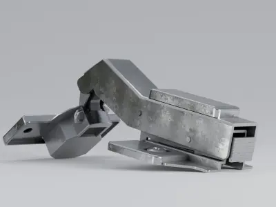 Cabinet Hydraulic Corner Cup Hinge 45 animated Low-poly 3D model Low-poly 3D model