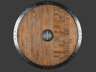 Iron shield Low-poly 3D model