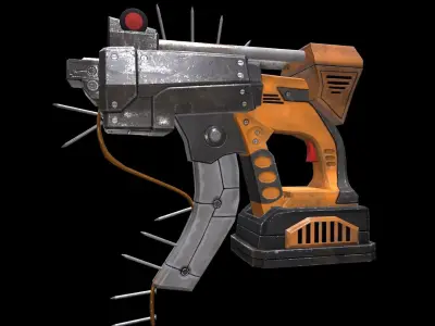 Futuristic Nail Gun Low-poly 3D model
