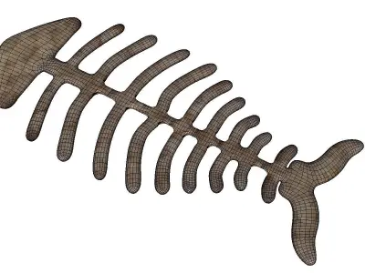 Fish skeleton Free low-poly 3D model