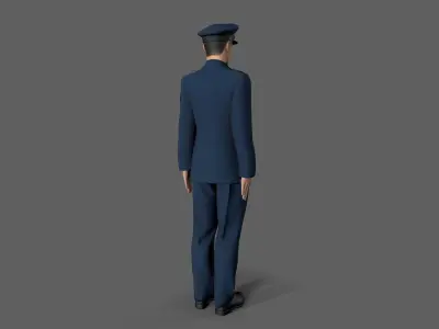 asian soldier Low-poly 3D model
