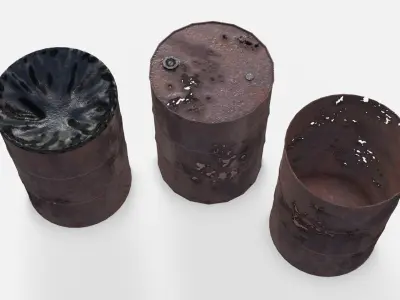 Barrels Asset 04 Low-poly 3D model