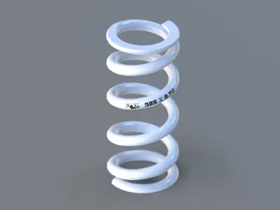 FOX SLS Coil Spring in white Low-poly 3D model