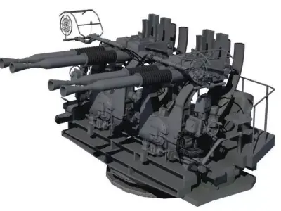 mount mk quad cannon 3D model